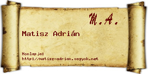 Matisz Adrián névjegykártya
